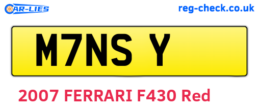 M7NSY are the vehicle registration plates.