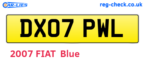 DX07PWL are the vehicle registration plates.