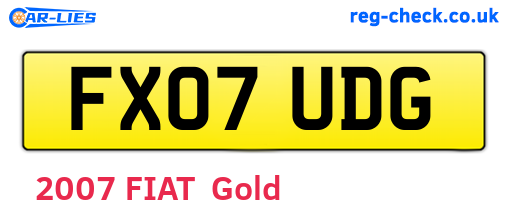 FX07UDG are the vehicle registration plates.