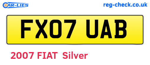FX07UAB are the vehicle registration plates.