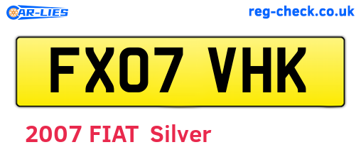 FX07VHK are the vehicle registration plates.