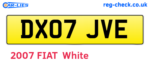 DX07JVE are the vehicle registration plates.