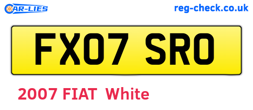 FX07SRO are the vehicle registration plates.
