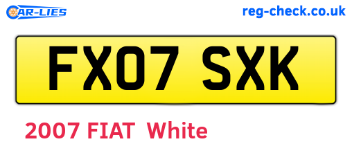FX07SXK are the vehicle registration plates.