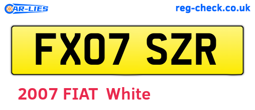 FX07SZR are the vehicle registration plates.