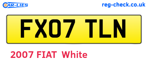 FX07TLN are the vehicle registration plates.