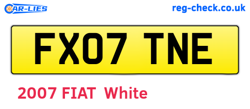 FX07TNE are the vehicle registration plates.