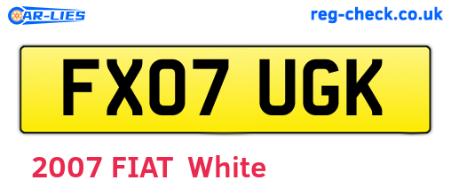 FX07UGK are the vehicle registration plates.