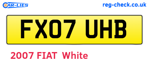 FX07UHB are the vehicle registration plates.