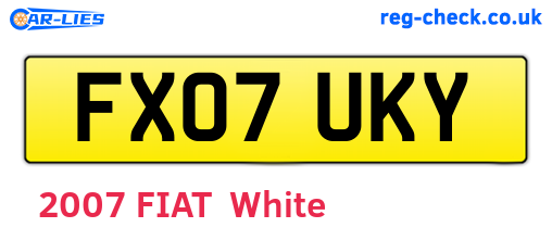 FX07UKY are the vehicle registration plates.