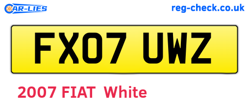 FX07UWZ are the vehicle registration plates.