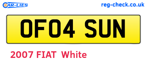 OF04SUN are the vehicle registration plates.