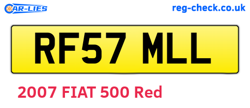 RF57MLL are the vehicle registration plates.