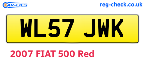 WL57JWK are the vehicle registration plates.