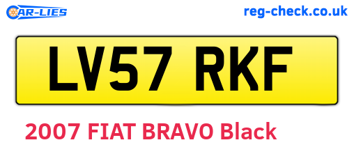 LV57RKF are the vehicle registration plates.
