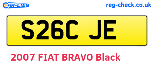 S26CJE are the vehicle registration plates.