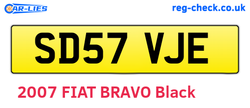 SD57VJE are the vehicle registration plates.