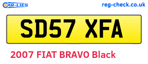 SD57XFA are the vehicle registration plates.
