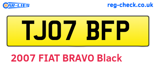 TJ07BFP are the vehicle registration plates.