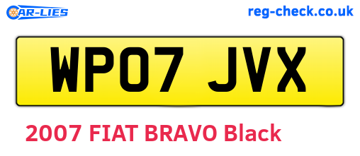 WP07JVX are the vehicle registration plates.