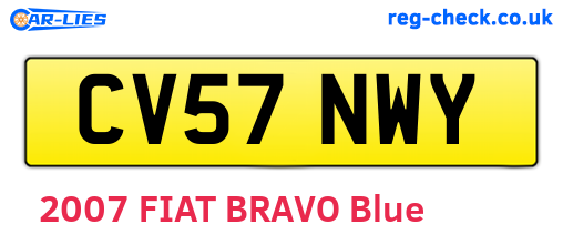 CV57NWY are the vehicle registration plates.
