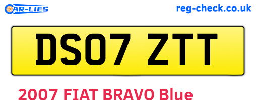 DS07ZTT are the vehicle registration plates.