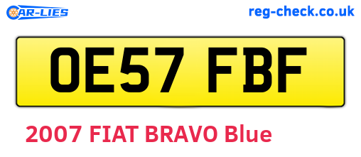 OE57FBF are the vehicle registration plates.