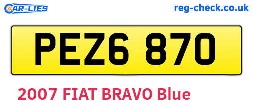 PEZ6870 are the vehicle registration plates.