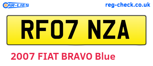 RF07NZA are the vehicle registration plates.