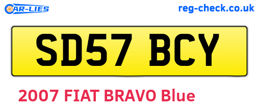 SD57BCY are the vehicle registration plates.