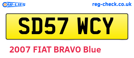 SD57WCY are the vehicle registration plates.