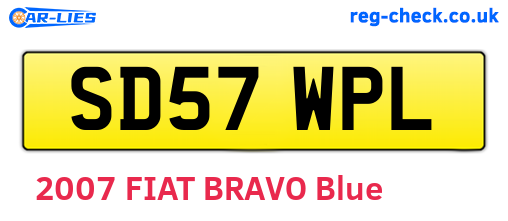 SD57WPL are the vehicle registration plates.