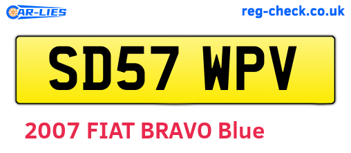SD57WPV are the vehicle registration plates.