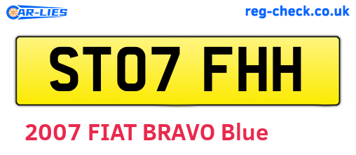 ST07FHH are the vehicle registration plates.