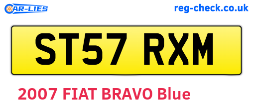 ST57RXM are the vehicle registration plates.