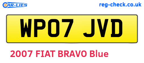 WP07JVD are the vehicle registration plates.