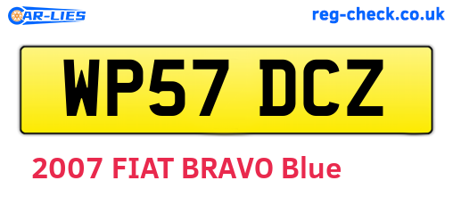 WP57DCZ are the vehicle registration plates.