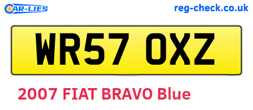 WR57OXZ are the vehicle registration plates.