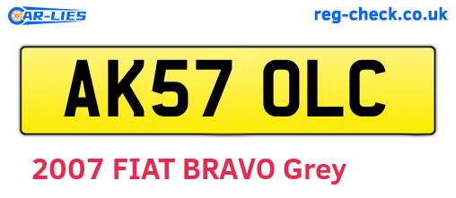 AK57OLC are the vehicle registration plates.