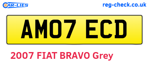 AM07ECD are the vehicle registration plates.