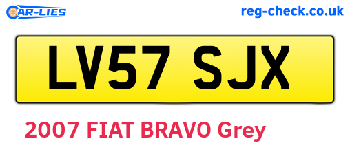 LV57SJX are the vehicle registration plates.
