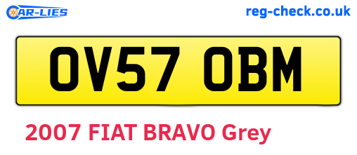 OV57OBM are the vehicle registration plates.