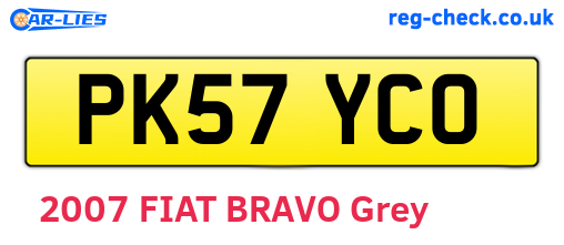 PK57YCO are the vehicle registration plates.