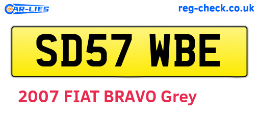 SD57WBE are the vehicle registration plates.