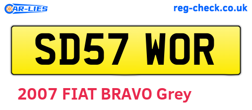 SD57WOR are the vehicle registration plates.