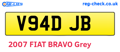 V94DJB are the vehicle registration plates.