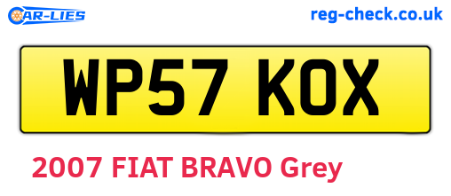 WP57KOX are the vehicle registration plates.