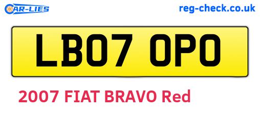LB07OPO are the vehicle registration plates.