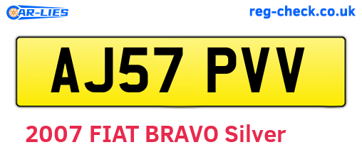 AJ57PVV are the vehicle registration plates.