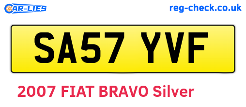 SA57YVF are the vehicle registration plates.